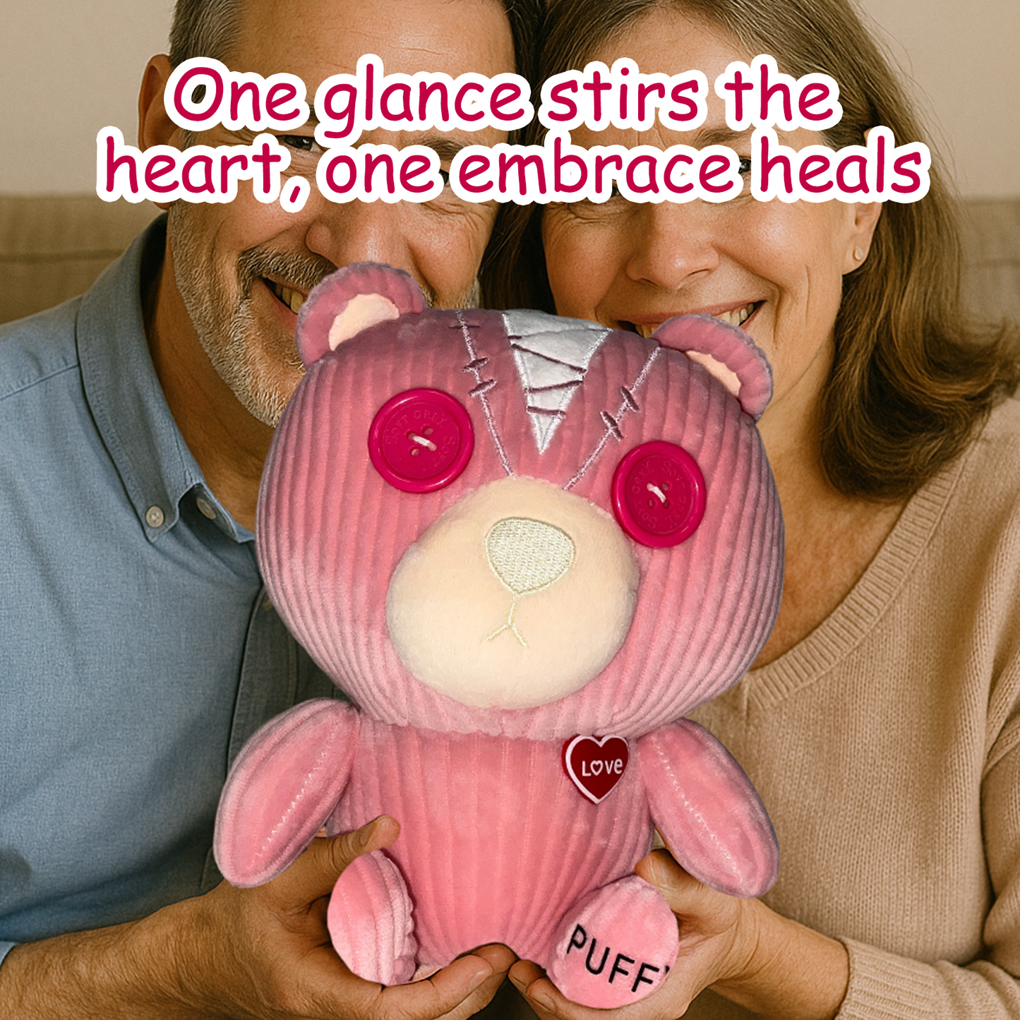 Puffy Cute Pink Bear