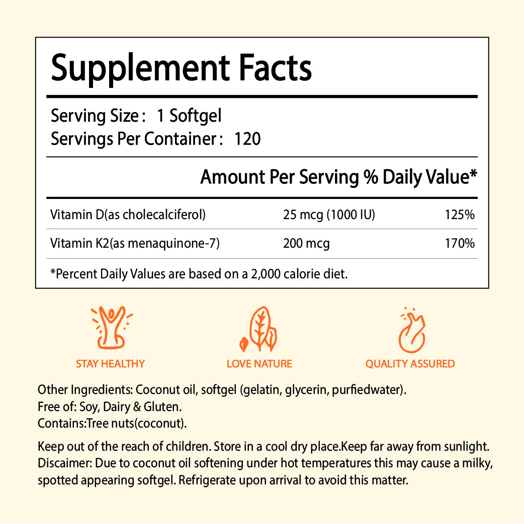 Nutri Academy Vitamin D3+ K2 Softgels