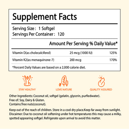 Nutri Academy Vitamin D3+ K2 Softgels