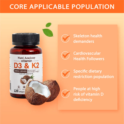 Nutri Academy Vitamin D3+ K2 Softgels