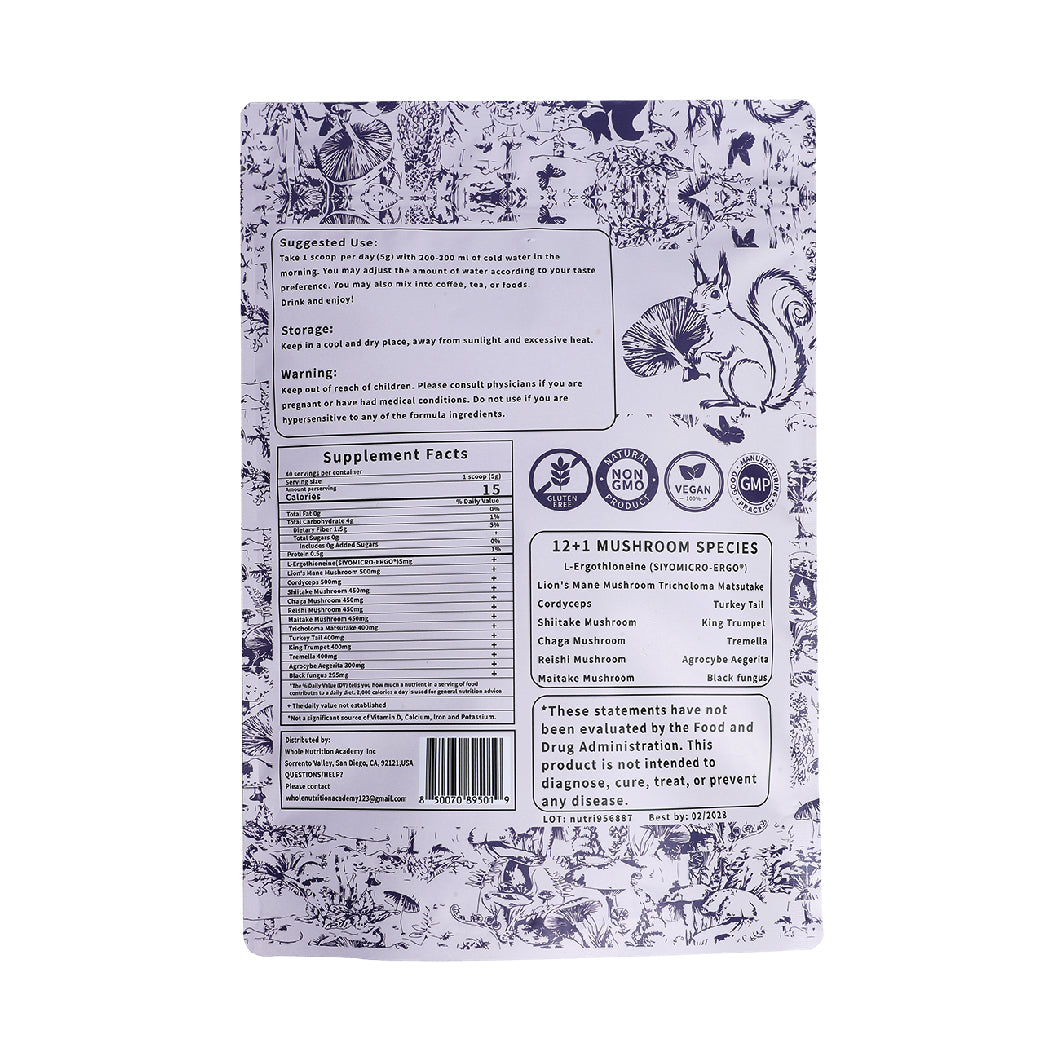 Ergothioneine & 12 Mushroom Powder