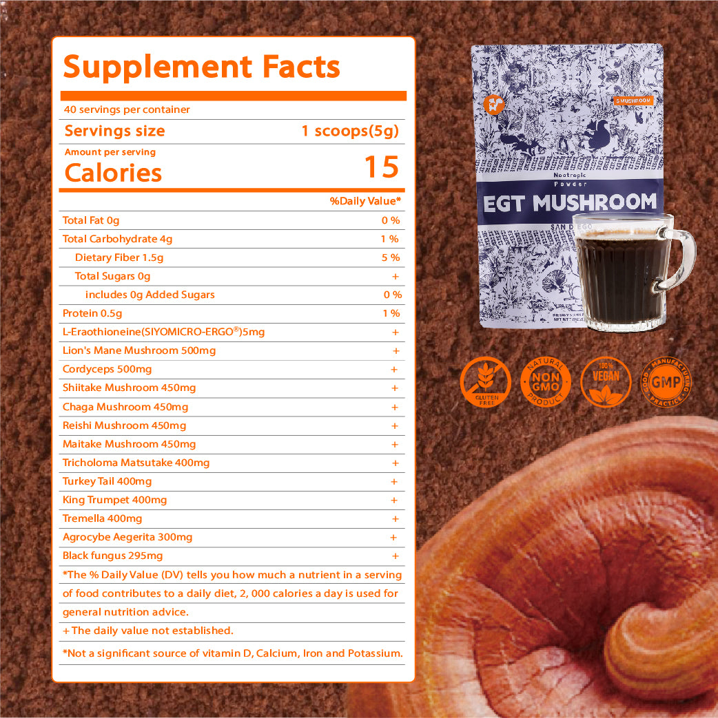 Ergothioneine & 12 Mushroom Powder